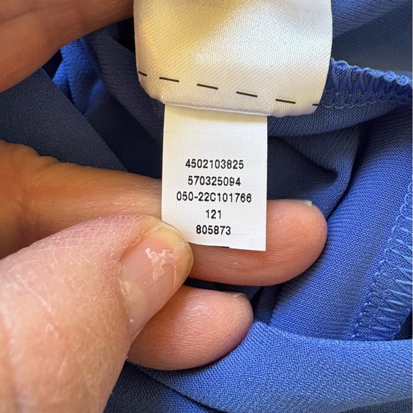 Chico’s Solid Amparo Blue Sleeveless Tie Waist Jumpsuit Size 4 = Plus Size 20/22 - Picture 6 of 6